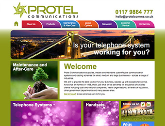 Web design - Protel Communications website