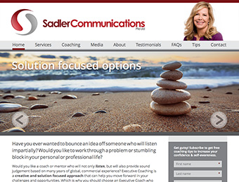 Web design - Sadler Communications website