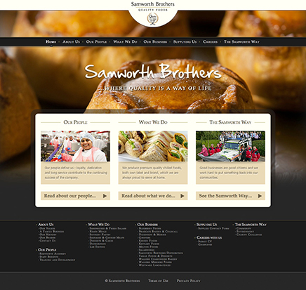 Website and Content Management System for Samworth Brothers