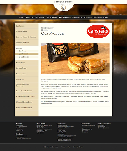 Website and Content Management System for Samworth Brothers