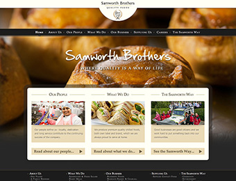 Web design - Samworth Brothers corporate website